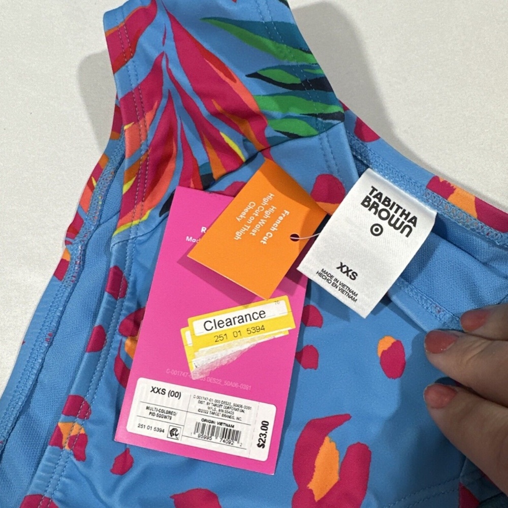 NWT  Tabitha Brown x‎ Target [ XXS ] Tropical/Leopard Bikini Top + Bottom #5413 - Picture 7 of 15